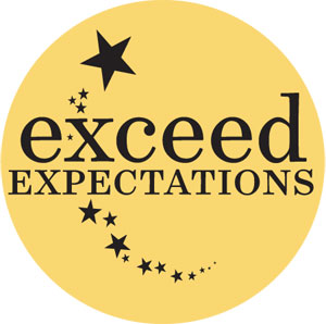 exceed expectations button