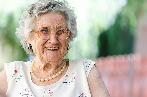 Portrait of a elderly woman smiling