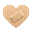 large bandaid in the shape of a heart