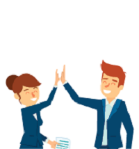 clip art of two people giving a high five