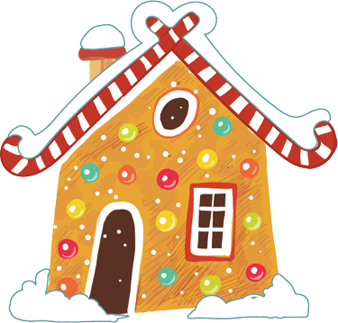 clip art of a ginger bread house