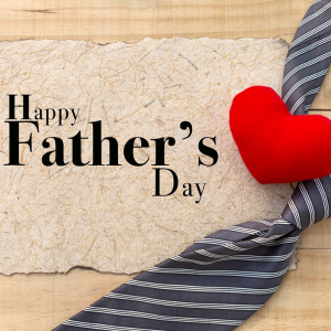 Father's Day with red heart and tie